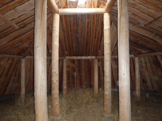 Earthlodge interior.