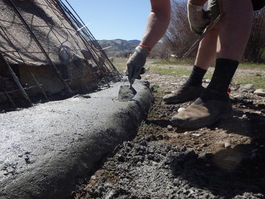 Circular footing for a concrete dome.