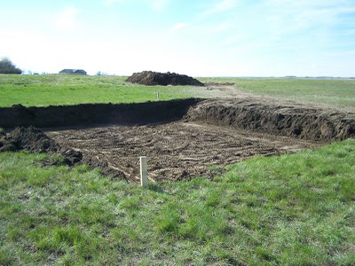 Prairie Stone Home: Hole excavated.