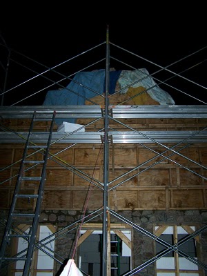 Scaffolding for peak work.