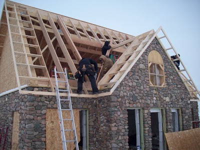 Framing up the roof.