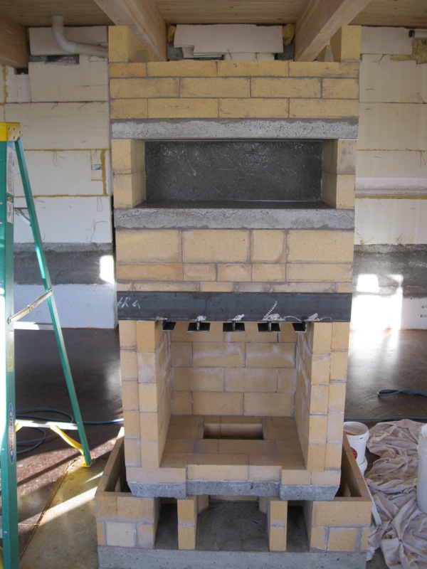 Core of a Finnish masonry heater.