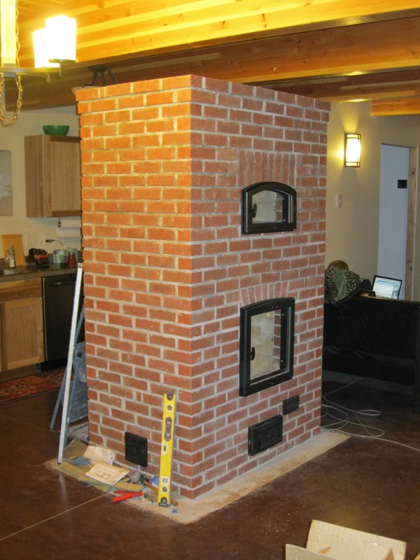 Completed Finnish masonry heater.