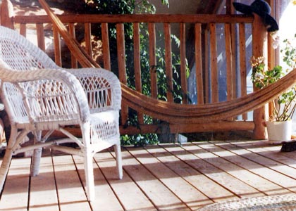 Sunroom above greenhouse.