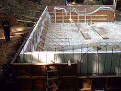 Rehl House: Backwall forms.