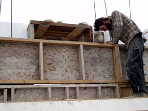 Slipform stone work.