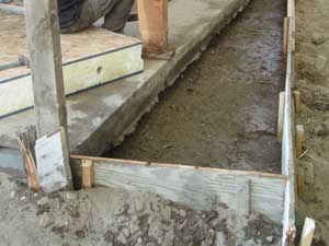 Footings for garage.