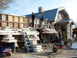 Front of garage slipformed.