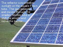 Solar Panel Freon tubes track the sun.