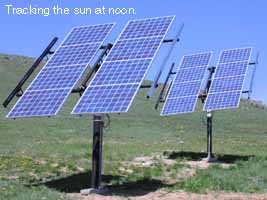 Solar Panels tracking the sun.