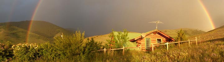 Double rainbow over the Elpel house.